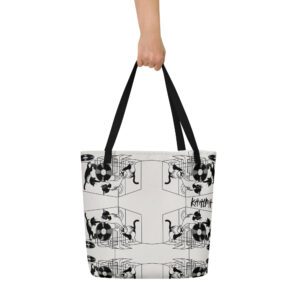 Spin & Scratch Large Tote Bag