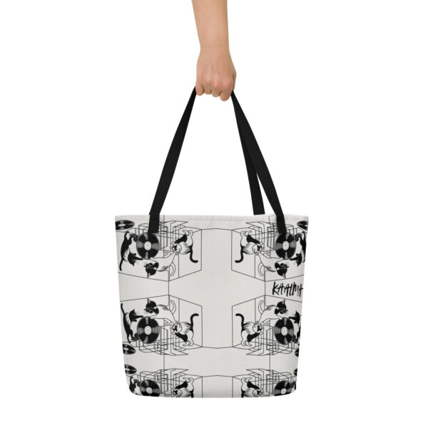 Spin & Scratch Large Tote Bag